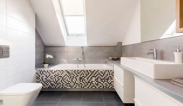 sleek and stylish small bathroom